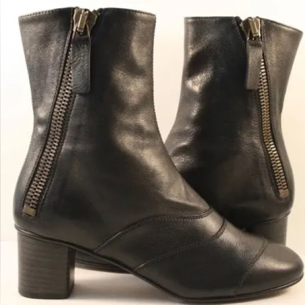 Chloe Lexie Black Ankle Moto Boots